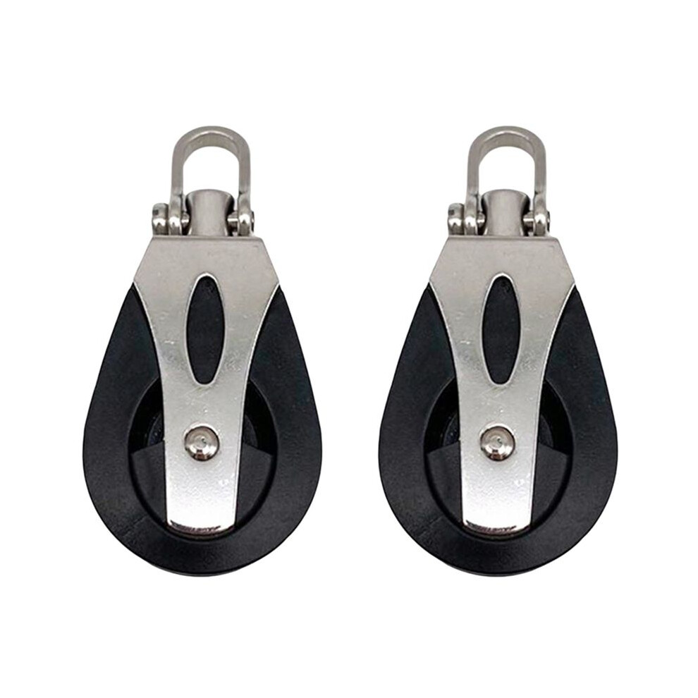 2X Stainless Steel Pulley Nylon Sailboat Plain Bearing Sheave Block Marine Rope Runner Boat Accessory 6031577688753