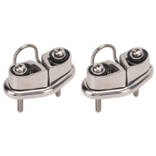 2X 316 Stainless Steel Boat Cam Cleat with Wire Leading Ring, Mirror Polished Sailboat Cleat for 10mm Rope