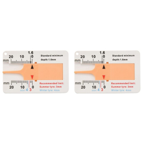 2X Tyre Tread Depth Gauge Car Motorcycle Trailer Van Wheel