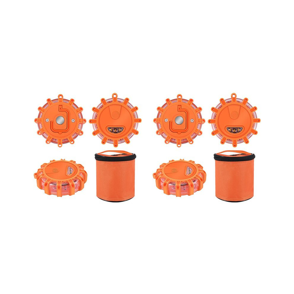 6 Pack Led Road Flares Emergency Lights Roadside Warning Safety Disc Beacon Flashing Flare Kit,Round 4713632052786