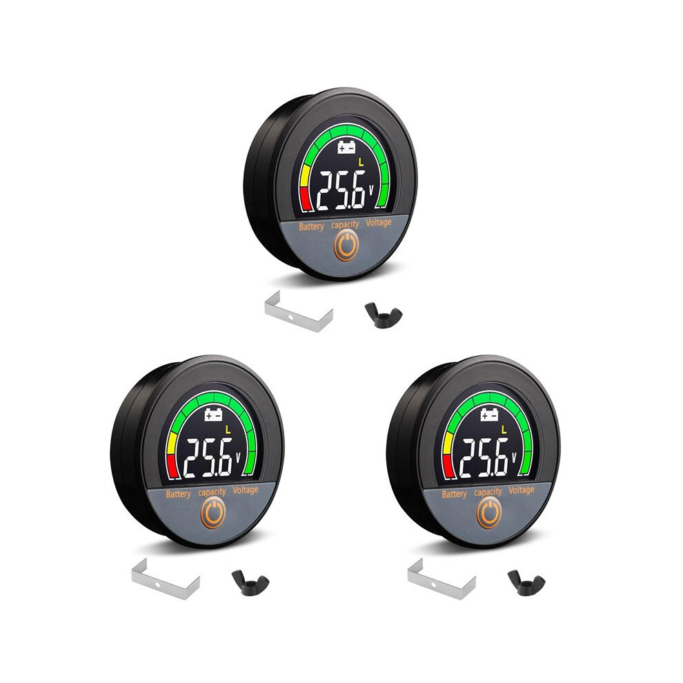 3X 12V 24V 48V 60V 84V Waterproof Ip67 Battery Capacity Voltage Meter With Backlight Lcd And Low-Voltage Alarm 4713304919300