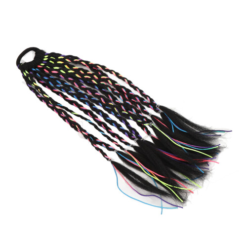 2 pezzi di extension colorate per capelli intrecciati con elastici 1
