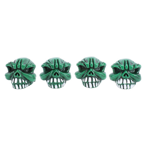 4 Stück Schädel-Ventilkappen, 7 mm, grün, universell 1