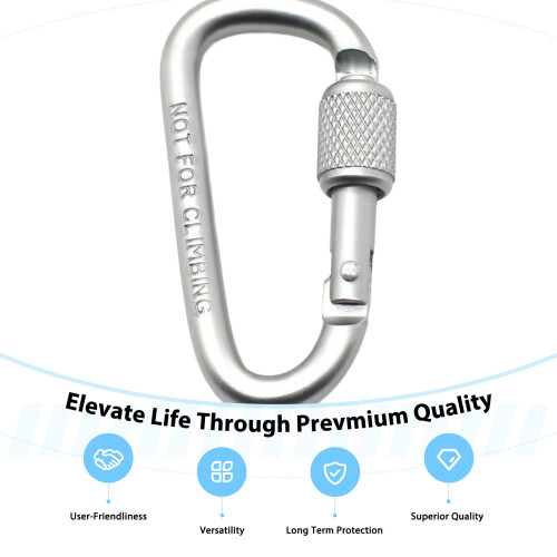 Screw Lock D-Shape Carabiner, Wear Resistant 1