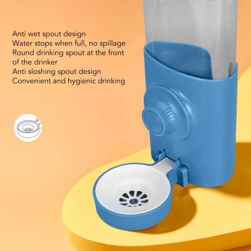 600ML Large Capacity Blue Pet Water Dispenser, Hanging Automatic Feeder 2
