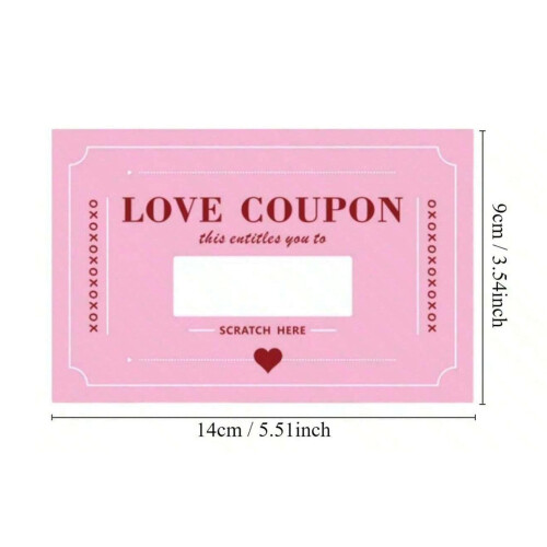 (Pink style) Love Notes Scratch Cards for Couples - 50 Chars 1