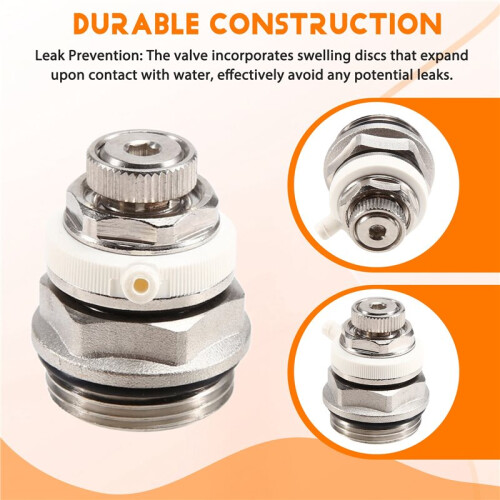 2pcs Brass 3/4 Inch Automatic Air Vent Valve for Radiators - Self Bleeding Radiator Valve Compatible with Heating System 2