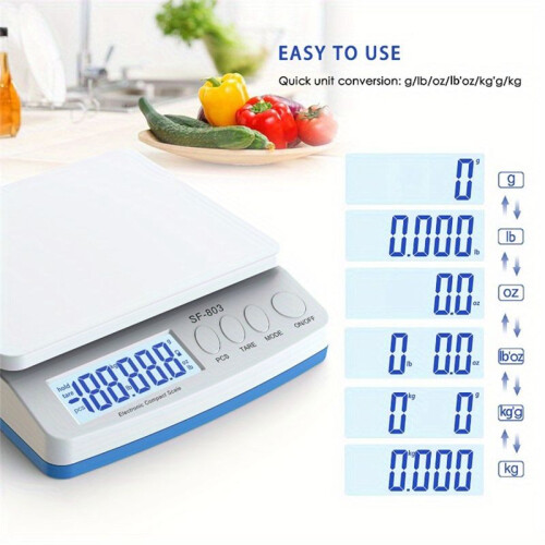 SF803 Electronic Kitchen Scale Catering Scale Electronic 30kg/1g Scale Precision Table Scale Digital Kitchen Scale Black 1