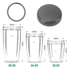 4PCS Replacement Parts for Lids Blender, Fit for Blender Cups 600w and 900w 18/24/32 Oz