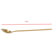 8x Round Shape Coffee Spoon Stainless Steel Teaspoons Sugar Dessert Spoon Ice Cream Soup Spoon (Gold)