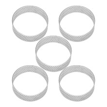 20Pcs 6cm Circular Tart Ring Dessert Stainless Steel Perforation Fruit Pie Quiche Cake Mousse Mold Kitchen Baking Mould