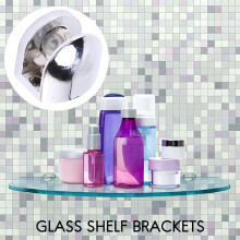 12Pcs Glass Brackets Adjustable Zinc Alloy Glass Clip Shelf Clamp Holder Flat Back Mount Holder for Staircase Handrail