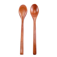 Wooden Spoons, 18 Pieces Wood Soup Spoons for Eating Mixing Stirring, Long Handle Spoon Kitchen Utensil