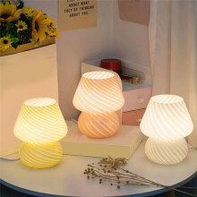 Glass LED Desk Lamp Mushroom Shaped Table Lamp Bedroom Bedside Kids Room Desk Table Lamp Decoration Table Lights Decor A