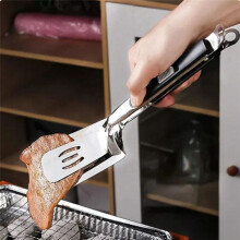 Stainless Steel Steak Clip Pancake Barbecue Spatula Clip BBQ Tongs Frying Fish Spatula Clip Bread Home Kitchen Tool,C