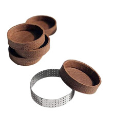 60-Pack TåRtringar i Rostfritt StåL, Perforerad TåRtmoussering, TåRtform, Runda Bakverktyg för TåRtor 6 cm