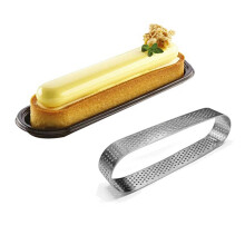 60Pcs Oval Tartlet Molds Perforated Tart Molds for Baking Stainless Steel Round Form Ring for Tart Mousse Pies Quiche