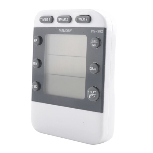 2X Digital Timer 100 Hour Triple Count Down/ Clock Timer Kitchen Cooking Timer with LCD Display Loud Alarm Bracket 1