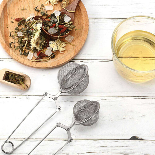 12Pcs Tea Infuser Loose Leaf Tea Snap  Tea Strainer Spoon Stainless Steel Tea Filter Steeper with Handle 1
