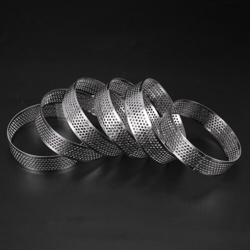 18X Circular Stainless Steel Porous Tart  Bottom  Pie Cake Mould Baking Tools, 8cm 1