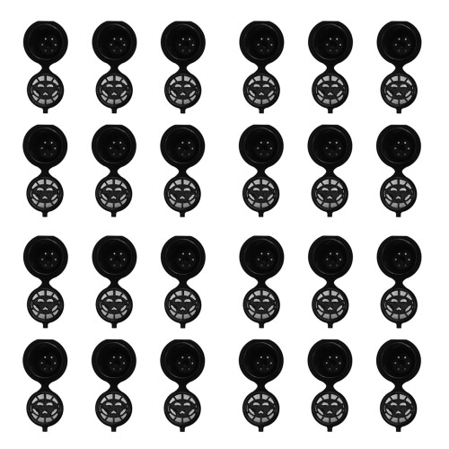 Reusable  Capsules Filter Compatible with  Coffee Machines with Coffee Spoon Brush (24, Black)