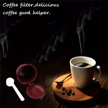 8pzs Capsula de cafe recargable de plastico  con cuchara cepillo 200 veces reutilizable Compatible con Nescafe