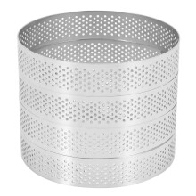 8 Pcs Circular Porous Tart Ring Bottom Tower Pie Cake Mould Baking Tools Perforated Cake Mousse Ring,10cm