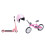 Set di biciclette e scooter in miniatura con casco - Rosa 2
