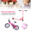 Set di biciclette e scooter in miniatura con casco - Rosa 3