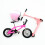 Set di biciclette e scooter in miniatura con casco - Rosa 9