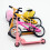 Set di biciclette e scooter in miniatura con casco - Rosa 15