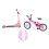 Set di biciclette e scooter in miniatura con casco - Rosa 16