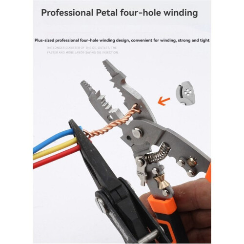21 Copper Wheel Multifunctional Wire Stripping Pliers for Wire Splitting,Peeling,Pressing,Winding,Electrician Wire Split 2