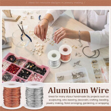 300 Ft 2 Rolls 18 Gauge Copper Wire Aluminum Wire Wires for Sculpting, Armature, Jewelry Making, Gem Metal Wrap