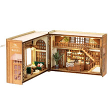 DIY Book Nook Kit with 3D Puzzle Model Building Wooden Bookshelf Bookend Toy Halloween Christmas Birthday Gift -111