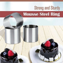 24 Pieces Stainless Steel Mousse Rings Round Biscuit Cutter Cake Mold Kitchen Baking Pastry Tool for Tart,Fondant,Etc