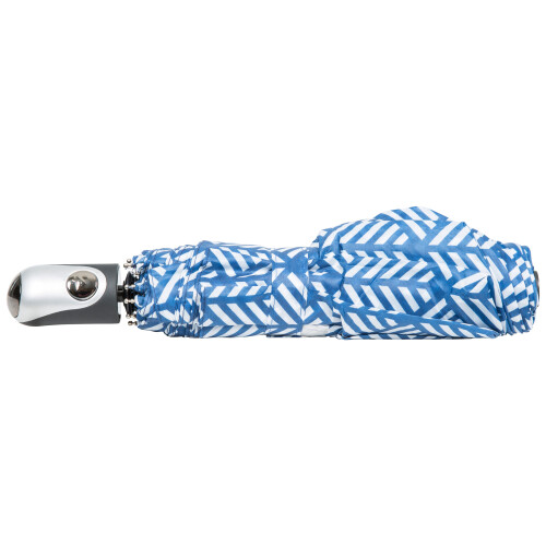 Trespass (EACH, Blue Chevron Print) Trespass Compact Tri Fold Automatic Umbrella 1