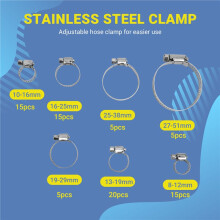 80 Pz Fascette Stringitubo Fascette per Tubi 8mm-51mm Fascette A Cerchio In Acciaio Inossidabile Set Fascette per Tubi Automobilistici Clip per Tubi