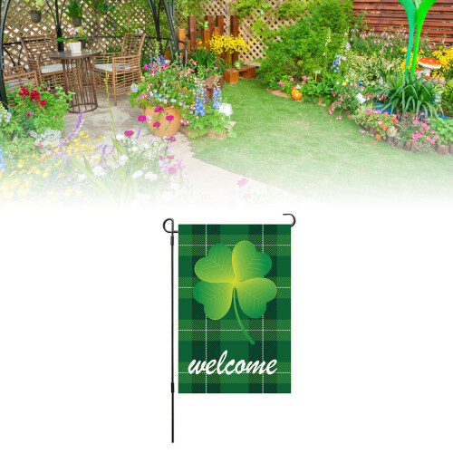 S22 Drapeau de jardin Jour de la Saint-Patrick 45x30cm 100D Vert 2