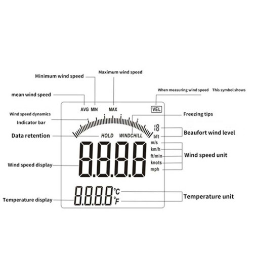 Gm8901 Anemometer Wind Speed Gaugetemperature Measure Digital 45 M/S Thermometer Handheld Measuring Tool 1