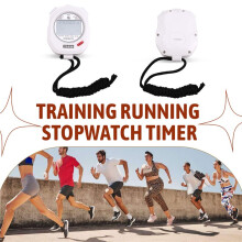 YS Timer Stopwatch Chronograaf Sport Training Digitale Chronometers 3 Rijen Weergave van 100 Tracks Wit