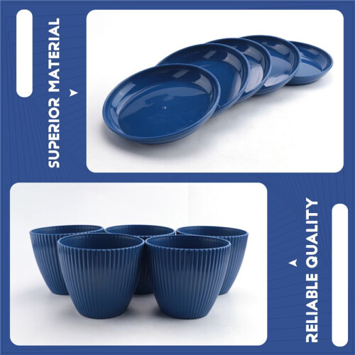 Vasos de Plantador de PláStico para Plantas, 5 Pacotes de Vasos de Flores de 6 Polegadas com OrifíCios de Drenagem e Pires, para Interior Externo D 2