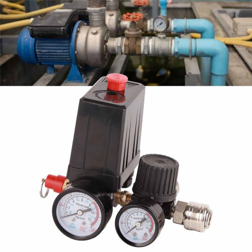 Air Compressor Pressure Control  Valve 1/4in 4 Holes Controller Regulator Valve 90-120PSI Air Compressor Valve 1