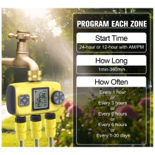 3-Outlet Automatic Water Timer Garden Irrigation Watering System Independent Control Sprinkler Programmer Tools
