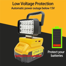 Linterna Portátil con 18 Luces LED de Trabajo, Foco para  XR (Batería de Iones de Litio de 18 V y 20 V, DCB180, DCB183 y DCB200).
