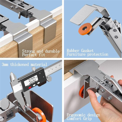 Drawer Front Installation Clamps, Adjustable Drawer Fixing Clamp for Woodworking, Cabinets Installation Tools for Frames 2
