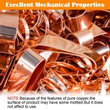Copper Foil Sheet Roll, 6in X 10Ft Copper Sheet, 0.1mm Copper Flashing for House Repair & DIY Projects