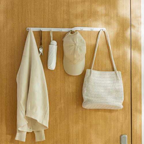 (White, Eight Hook) Rustproof Heavy Duty Closet Hooks 1