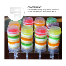 120Pcs Food Pusher Round Shaped Push-Pops Cake Cup with Lid Cake Push Pops Containers Cakepop Round Plastic Container