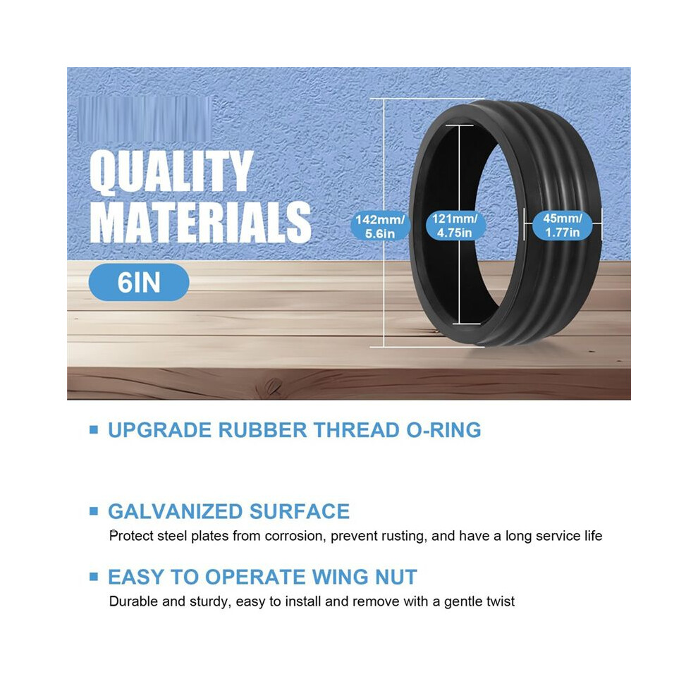 6 Inch Sewer Cleanout Cap,Steel Mechanical Test Plugs, Drain Expansion ...